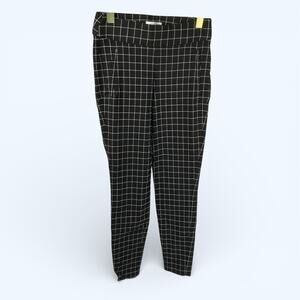 Elle Women's Mid Rise Pull-On Striped Skinny Black Pants Size XS